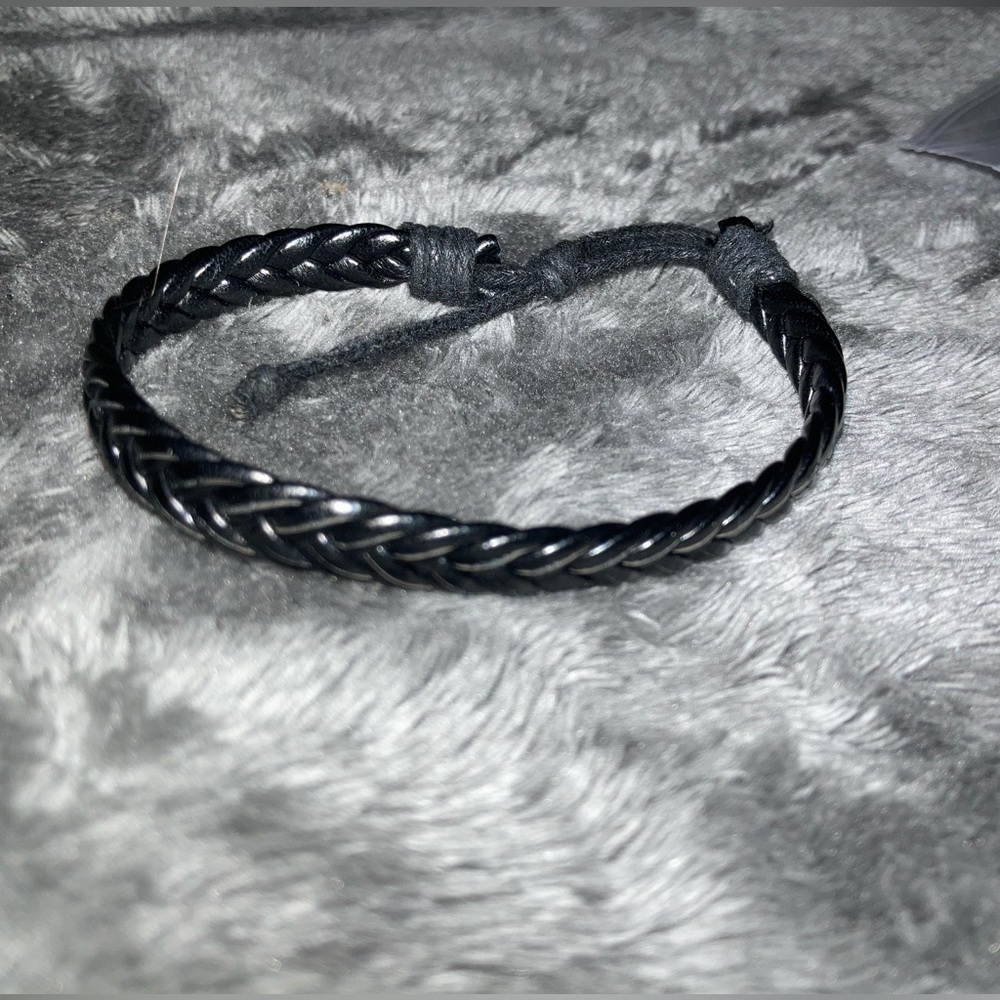 Black, slide adjustable, braided bracelet